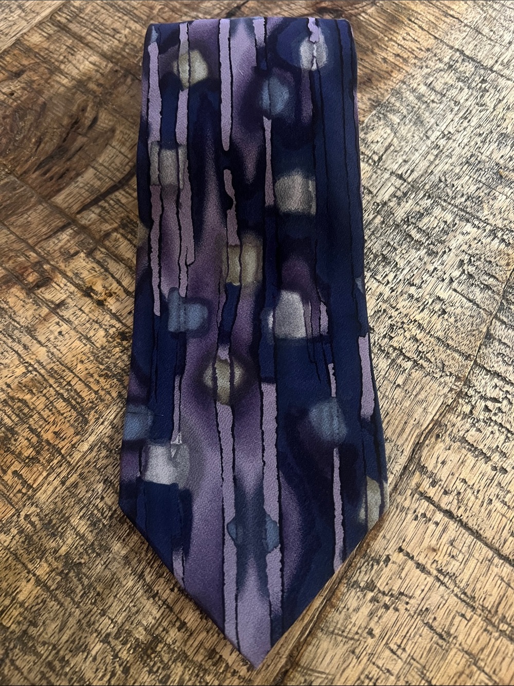 Grateful Dead Purple and Navy Abstract Pattern Tie